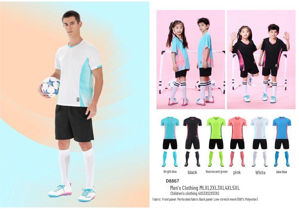 Kids' Football Uniform Set with Number Printing for Boys and Girls - Professional Training and Competition Team Wear