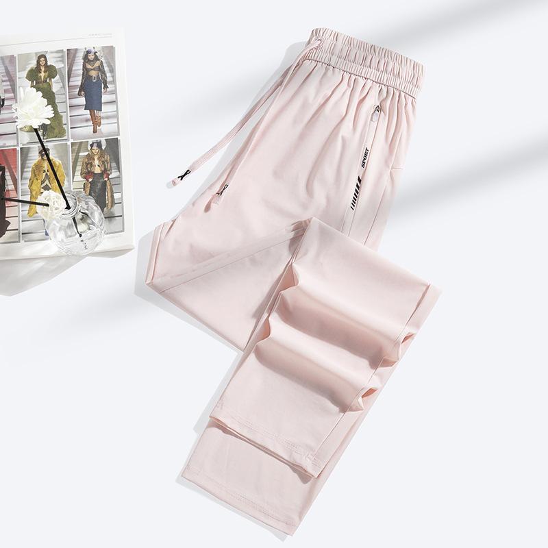 

Мужские летние быстросохнущие холодные солнцезащитные брюки из ледяного шелка, мужские и женские высокоэластичные и дышащие уличные спортивные брюки-бандлы, повседневные брюки S