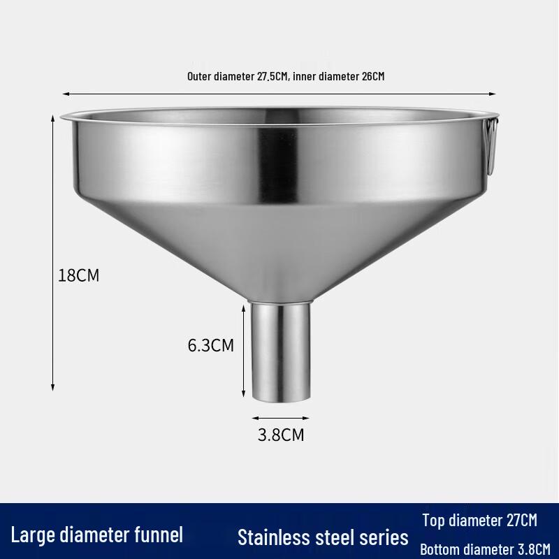 Stor kommersiell tratt i rostfritt stål
