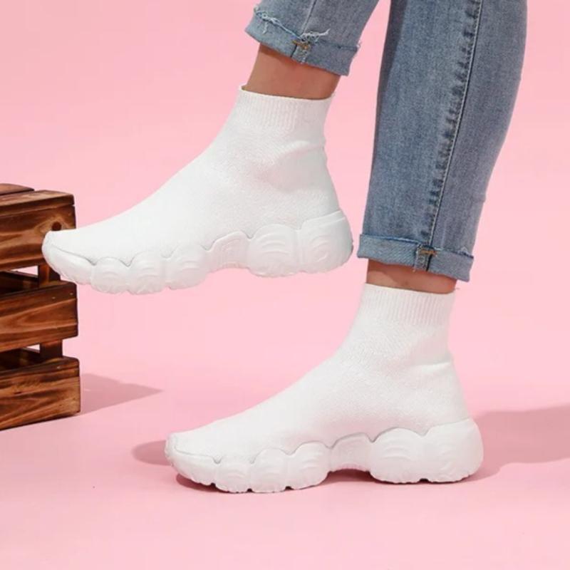 Elastic Socks Shoes Slip-on Casual Sneakers Women Walking Shoes Men High-top Leisure Shoes Knitted Platform Footwear Breathable