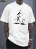 Men's 100% Cotton Summer Streetwear T-shirt Minimalist Samurai Ink Graphic Casual Japanese Art Short Sleeve Top