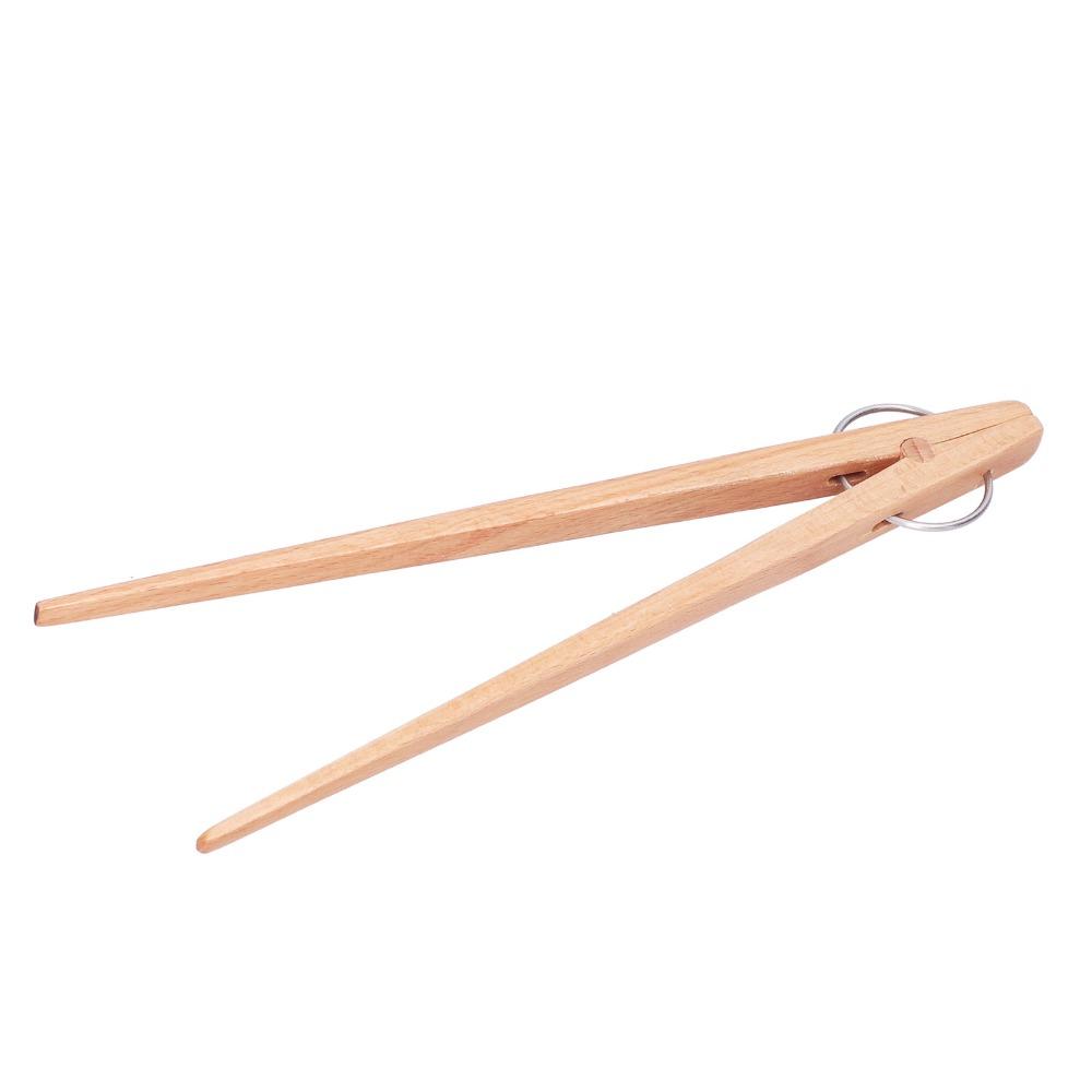 Wooden Wooden Tongs Reusable Snack Clip Grilling Accessory Bread Tongs Cooking Preparation