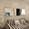 1PC Adesivo de Parede Espelhado Acrílico 3D DIY Design de Espelho Ondulado para Decoração de Arte de Parede de TV de Sala de Estar Doméstica Removível