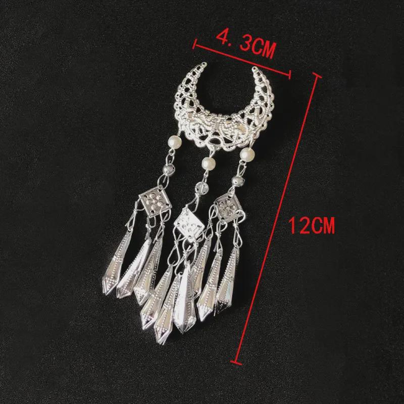 Silver Hanfu Hairpins: Ancient Costume Hair Accessories with Tassel Clips