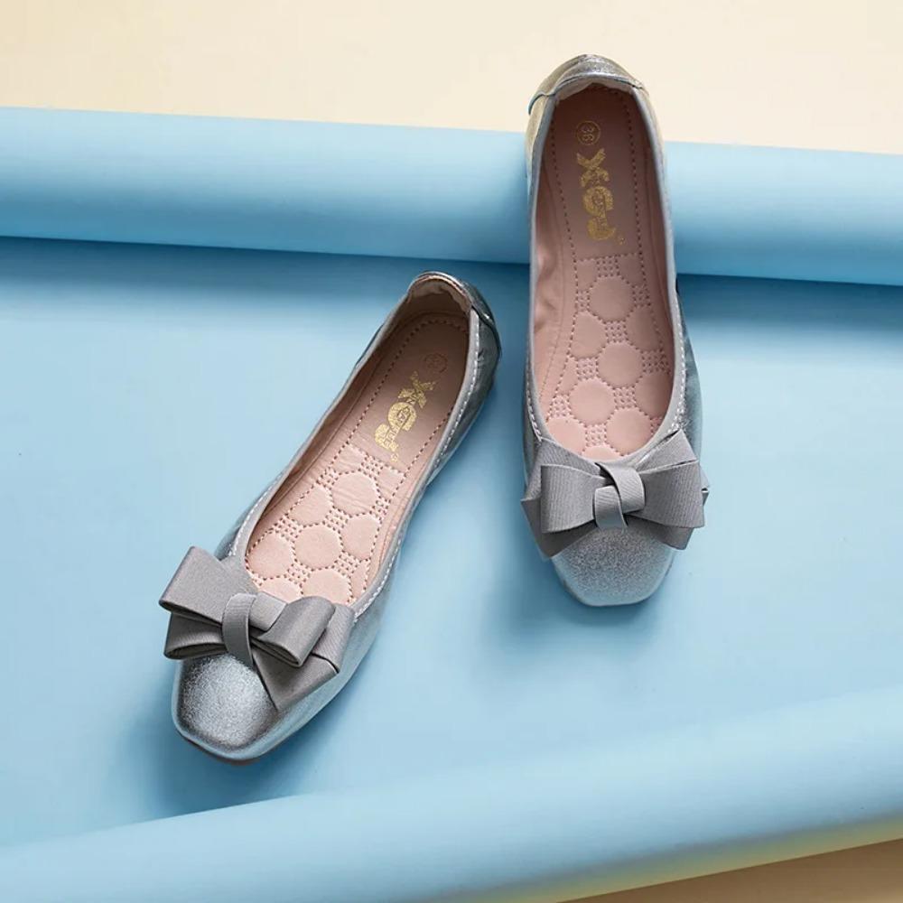 Fashion Bow Soft Women's Shoes Fashion New Versatile Flat Shoes Women Ballet Dance Shoes Spring/Autumn Round Toe Flats Woman Shoe