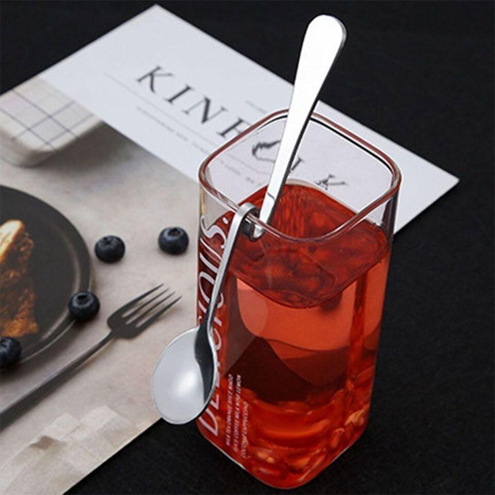 Curved Handle Teaspoon Stainless Steel Hanging Cup Spoon Originality Seasoning Ladle