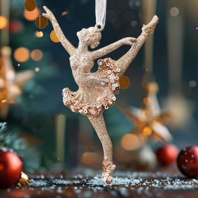 Hängende Weihnachtsbaumschmuck Ballerina Tänzerin Dekoration, 3D Baumdeko für Decke, Weihnachten