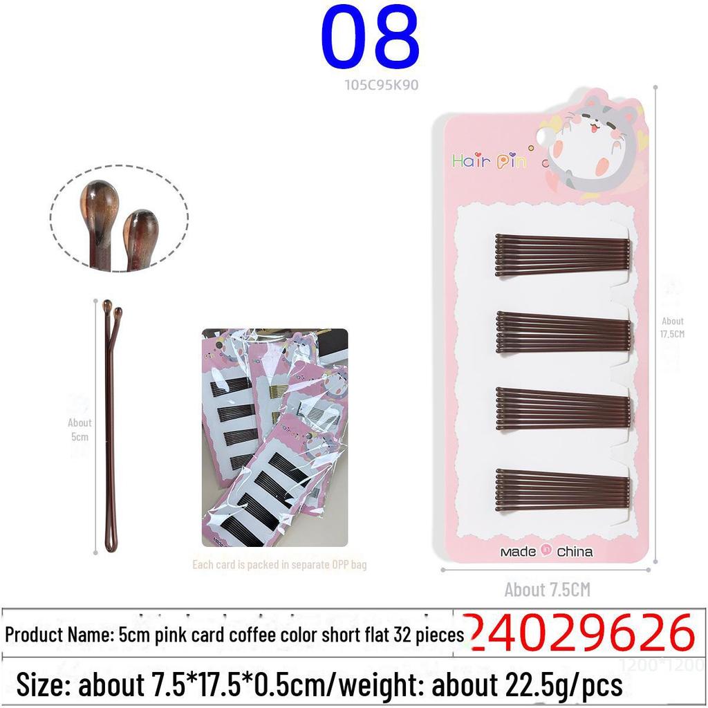 Multicolor Black Wave Hair Clips: One-Line, U-Shaped, Gold & Silver, Steel, Ball Head, Hairpin Set