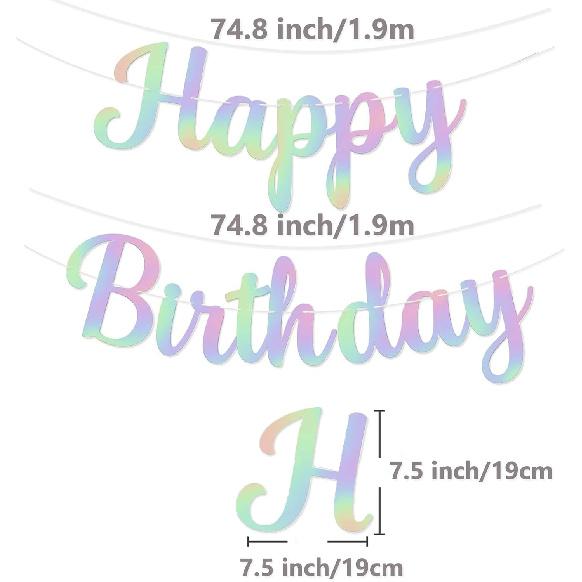 Happy Birthday Banner Pre-strung No DIY Glitter Birthday Party Banner Sign Wall Decor Door Banners for Men Women Boys Girls Party Backdrop
