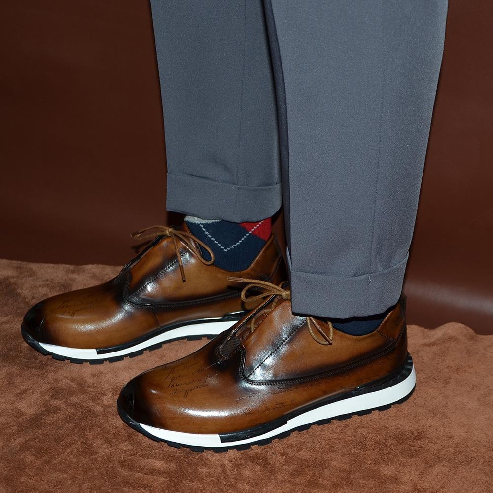 Classic Brand Designer Business Casual Sneaker Shoes for Men Leather Lace-up Basic Outdoor Footwear Daily Flat Oxfords