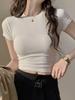 Women's Short-Sleeve Slim-Fit Cropped T-Shirt For Spring And Summer