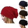 Women's Retro Pleated Edge Pullover Hat Cozy Knitted Beanie For Winter Sports