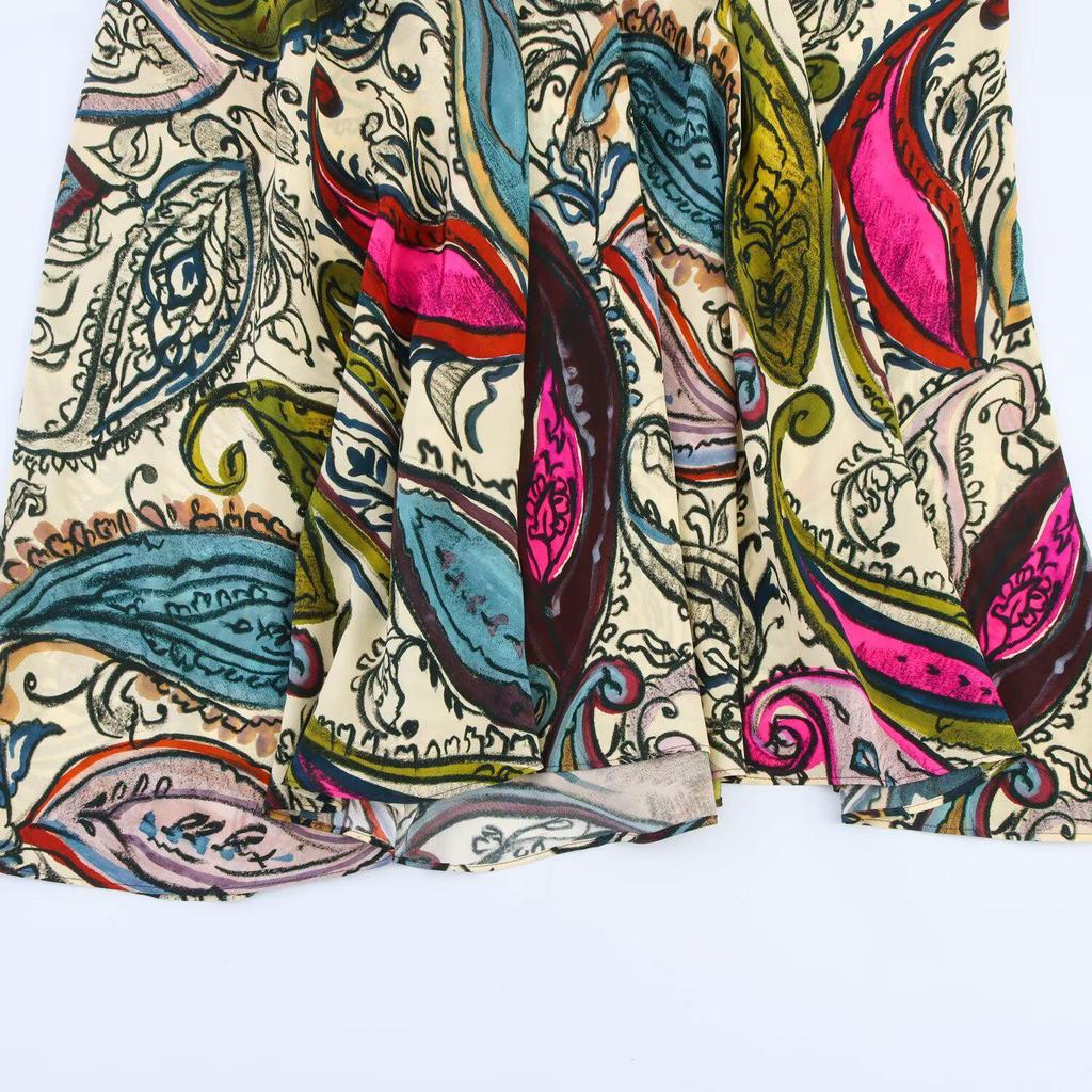 2025 Summer Women's Fashion: European & American Style Halter Print Dress