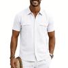Cotton Linen Shirt Men Pocket Casual Beach Short Sleeve Solid Color Male Tops T-shirts Vintage Streetwear Comfort Casual Shirts