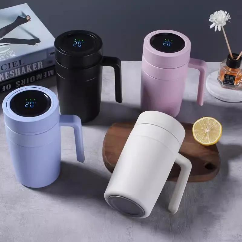 Intelligent 316 Stainless Steel Insulated Cup Business Temperature Control Tea Separation Cup Frosted With Handle Office Cup Gift YLE31