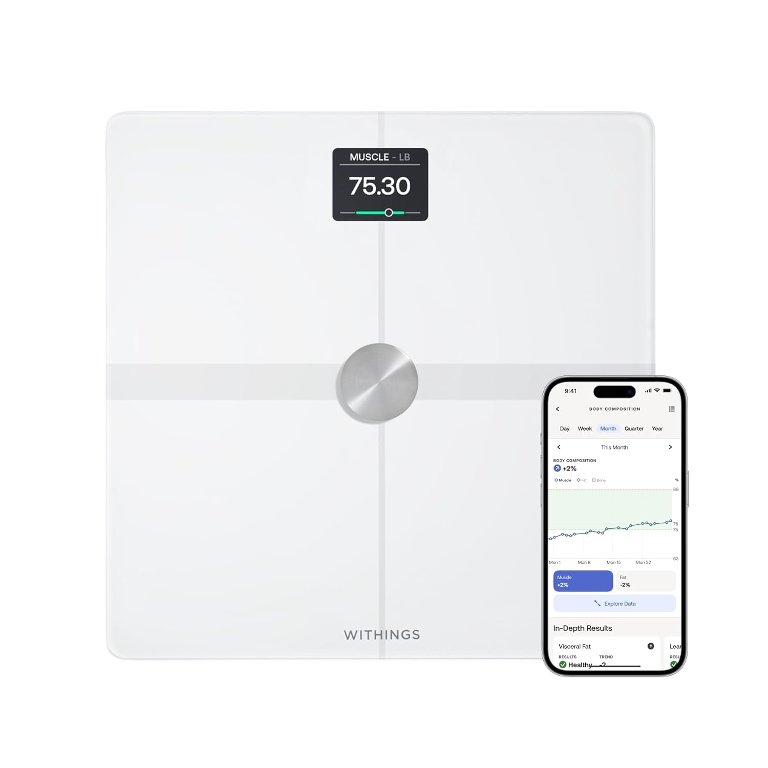 

Withings Body Smart Smart weight scale born in France White compatible Advanced body composition measurement Japanese distributor Wi-Fi/Bluetooth білий