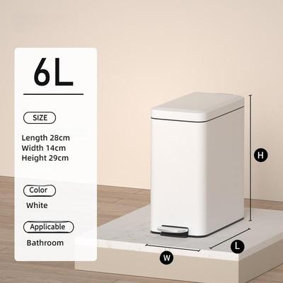 Household Stainless Steel Garbage Can Foot Operated Bathroom Waste Bin Kitchen Living Room Garbage Storage Bucket