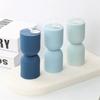 Flat Top Candle Mould Silicone Columnar Mold Stripe Cylindrical Candle Mold  Candle Making