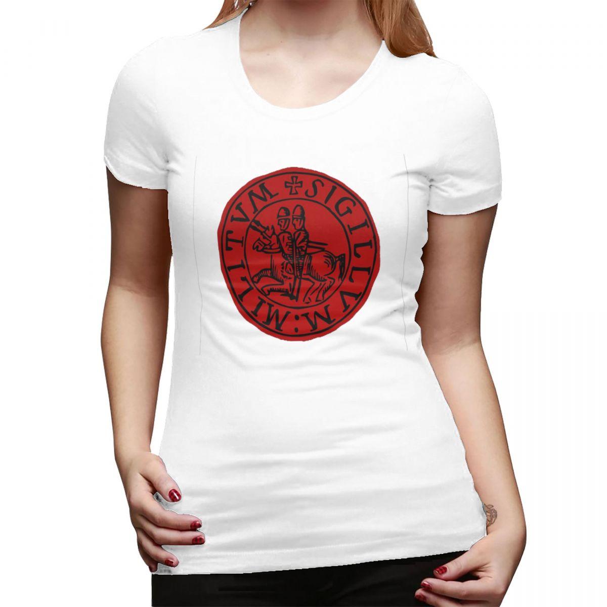 

Seal Of The Knights Templar TShirt for Women Crew Neck Streetwear T Shirts Womens Short Sleeve Summer Clothes Tops S