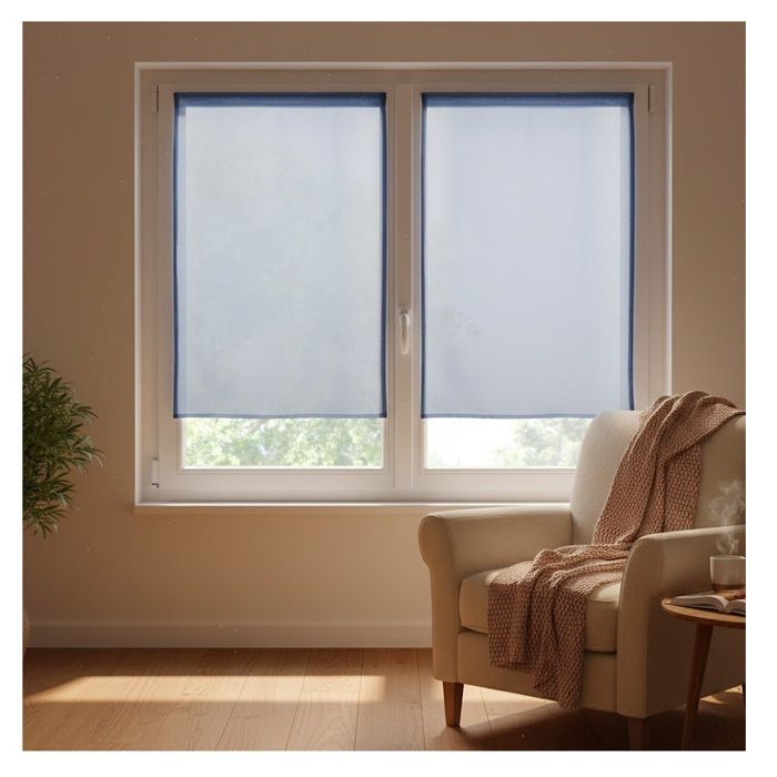 Paire de Rideaux Voile 70 x 200 cm Brise bise denim