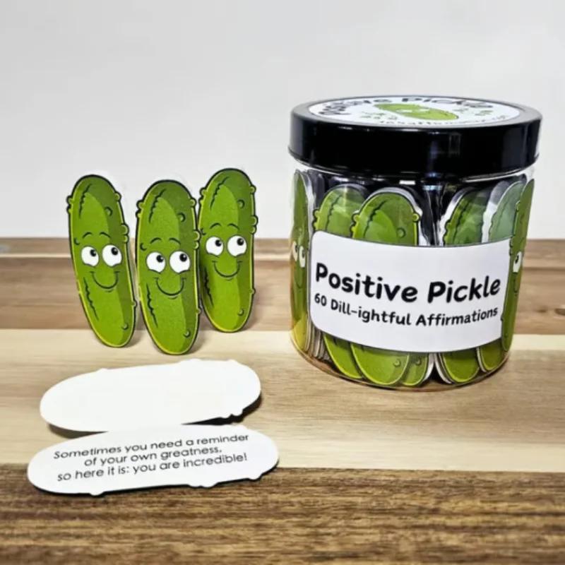 Top Quality Positive Pickle Affirmation Cards 60 Unique Messages Emotional Support, Cheer Up Friends, Stress Relief Decoration