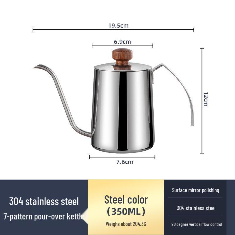 304 Roestvrij Staal Koffie Handzetter met Hangend Oor en Lange Tuit.