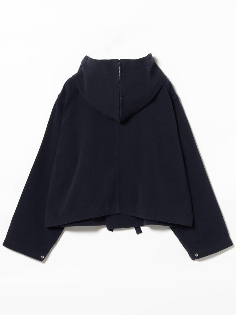 Beams Boy Women's Cotton Military Hooded Blouson Jacket, D.Navy, Free Size