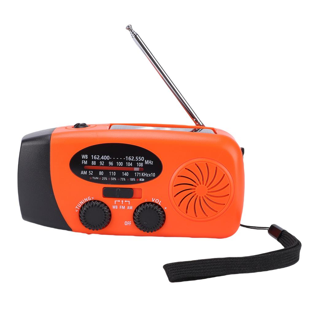 Emergency Weather Radio AM FM WB Solar Hand Crank Portable Radio with LED Flashlight 6000mAh Battery
