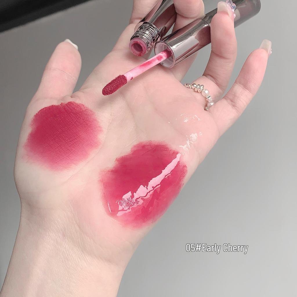 Dual-Effect Double-Headed Lip Glaze: Plump, Low-Saturation Pink Nude with Whitening Mirror Finish