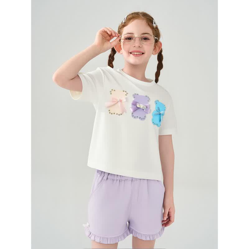 Montagut Girls' Little Bear T-shirt & Shorts Set