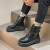 Martin shoes women's autumn and winter new leather platform short boots locomotive knight boots