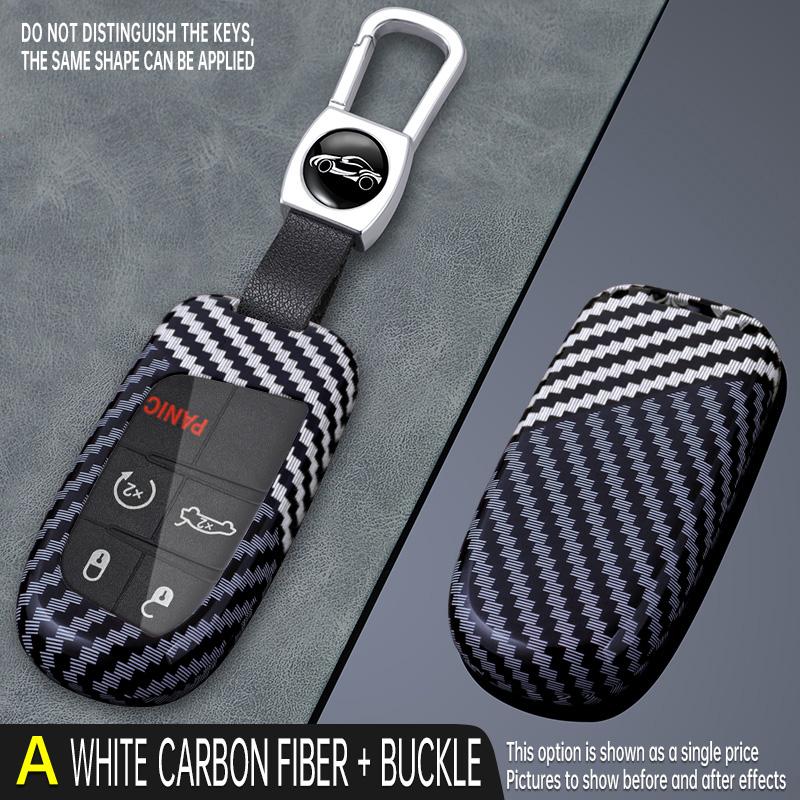 5 Buttons Car Key Cover Case Protect For Jeep Grand Cherokee Compass Dodge Charger Chrysler 200 300C FIat Key Chain Auto Parts