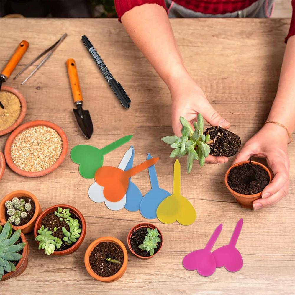 20PCS Waterproof Garden Plant Labels Plastic Tags Nursery Markers Flower Pots Seedling Write Sign Mark DIY Garden Decor Tools