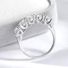 Smyoue 2.5/5CTTW D Color Genuine Moissanite Rings for Women 5 Gemstone Bridal Wedding Jewelry 925 Silver Ring