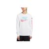T-shirt da uomo Lpl con stampa di lettere, girocollo, manica lunga, top bianchi DA5004-100