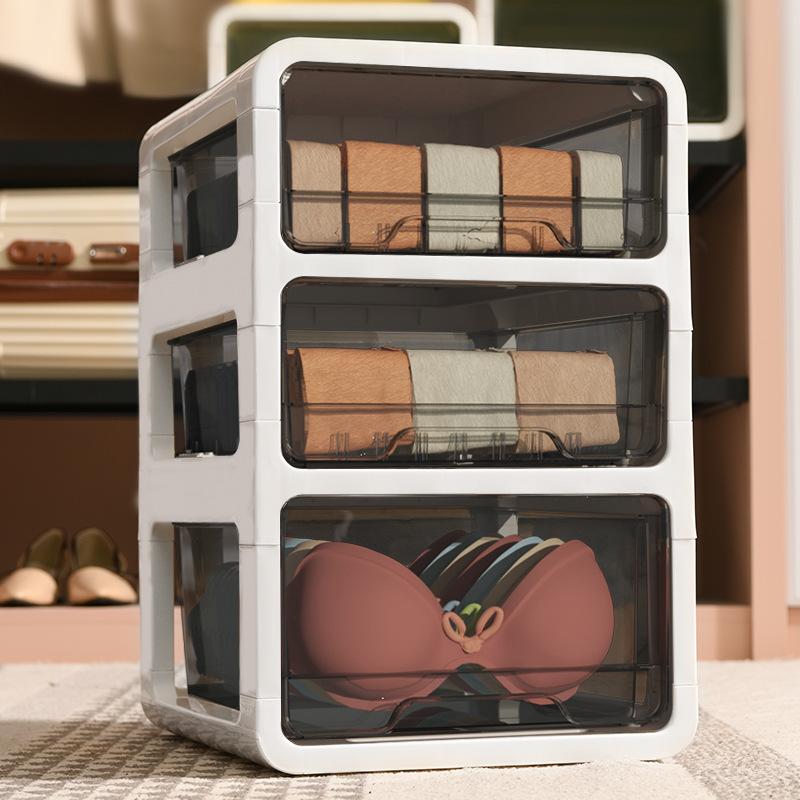 Drawer Style Storage Box for Household Underwear Transparent Bras Socks Classified Storage Box Underwear Storage Cabinet