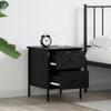 1 Modern retro low cabinet, bedroom nightstand, bedside storage cabinet, double-drawer storage unit with rounded corner supports, 40x42x50 cm