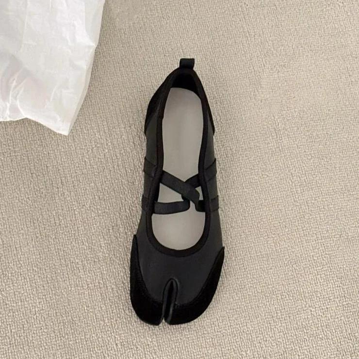 Fashion Black Silver Red Ballet Flats Trainers Women Split Toe Ballerina Tabi Walking Sneakers Woman Mary Jane Shoes Footwear Summer