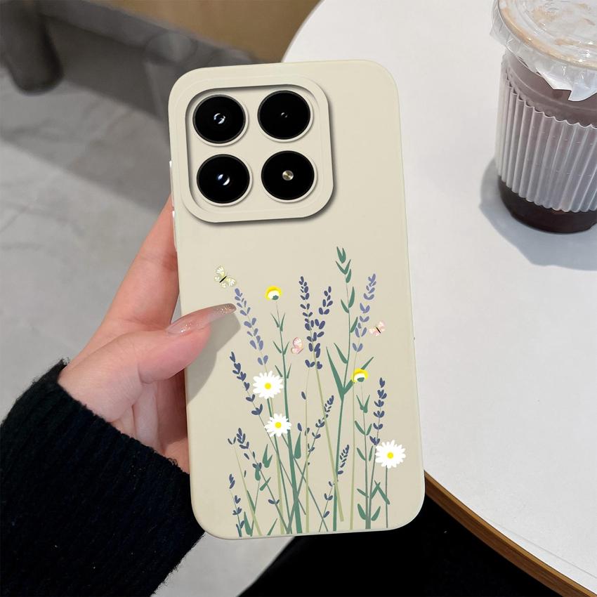 For Xiaomi 17 14 14T 15 15T Pro Poco C71 C75 M7 M8 F7 F8 Phone Case Cute Flower Avocado Pattern Shockproof Silicone Back Cover Shell For Xiaomi Casing