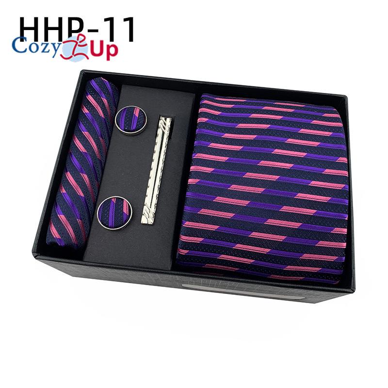 Cozy Up 6 Pieces Set Paisley Men's Tie Including Tie Square Scarf Cuff Tie Clip Gift Box