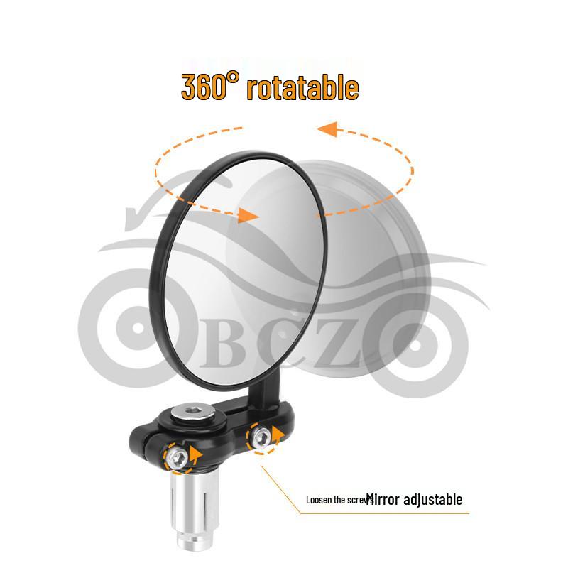 Harley Prince Retro Non-Folding Handlebar Rearview Mirror for Motorcycles