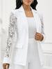 Dames One-Button Kant Lange Mouwen Patchwork Effen Kleur Pakjas