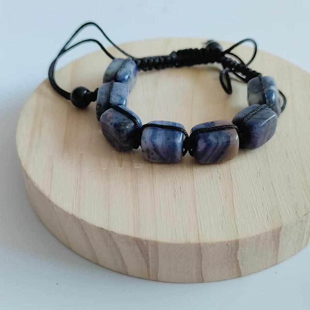 Exotic Seven-Color Crystal Woven Bracelet: Handmade Irregular Beaded Yoga Energy Bangle