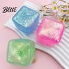 Calming Hand Toy Decompression Glitter Cube Squeeze Anxiety Relief Stress Focus Improvement Sensory Slow Rising Office Workers Relaxation Ball
