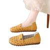 Breathable hole shoes women's 2025 summer new hollow single shoes beef tendon soft sole casual mother shoes one pedal flat bottom