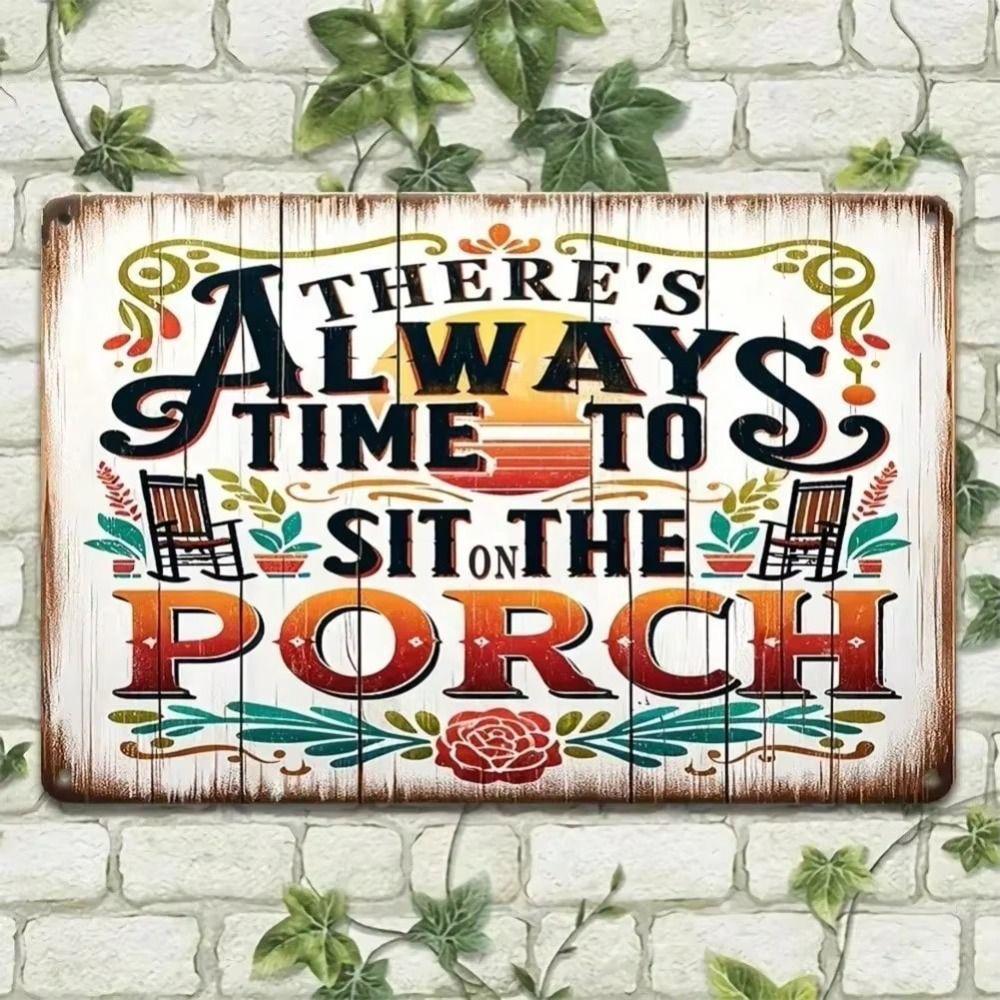 Vintage Floral Metal Wall Art Motivational Sign Home Decor