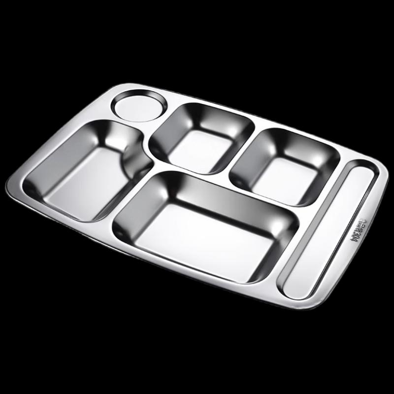 Sweet Elegant Stainless Steel Divided Lunch Plate