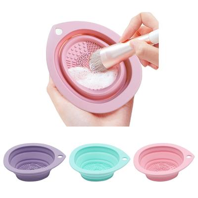 Faltbarer Make-up-Pinselreiniger aus Silikon, Bürstenwäscherschüssel, tragbares Waschwerkzeug, Kosmetikpinselreiniger