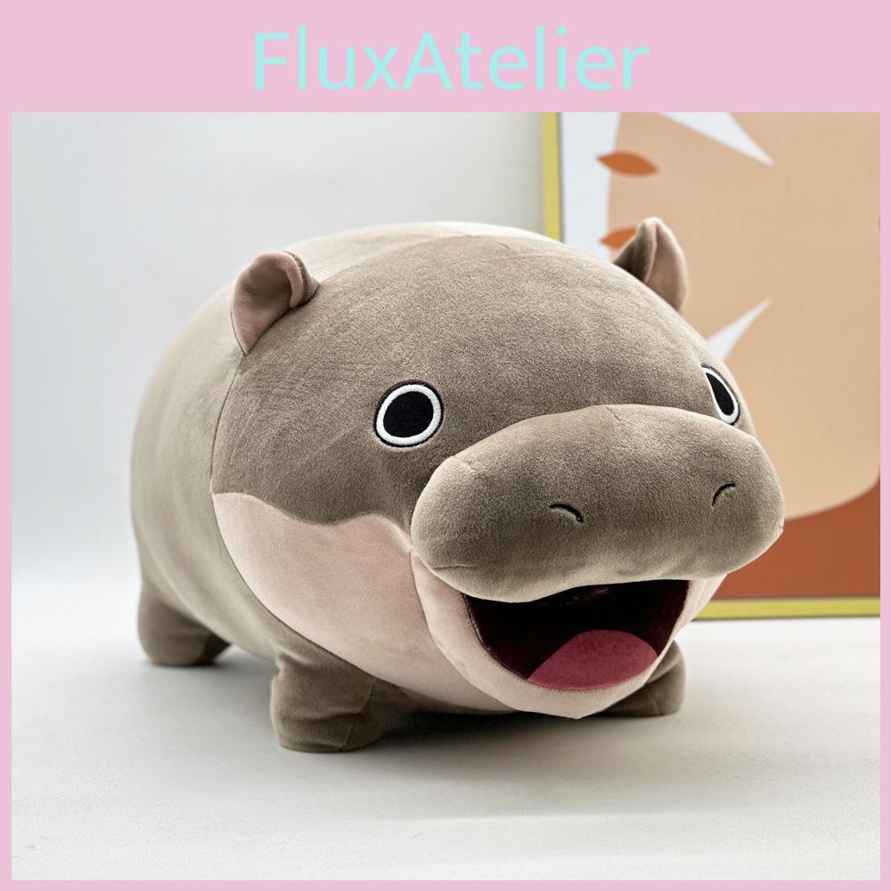 Adorable Moo Deng Hippo Plush Toy Soft Grey Short Plush Doll For Kids 42x24cm