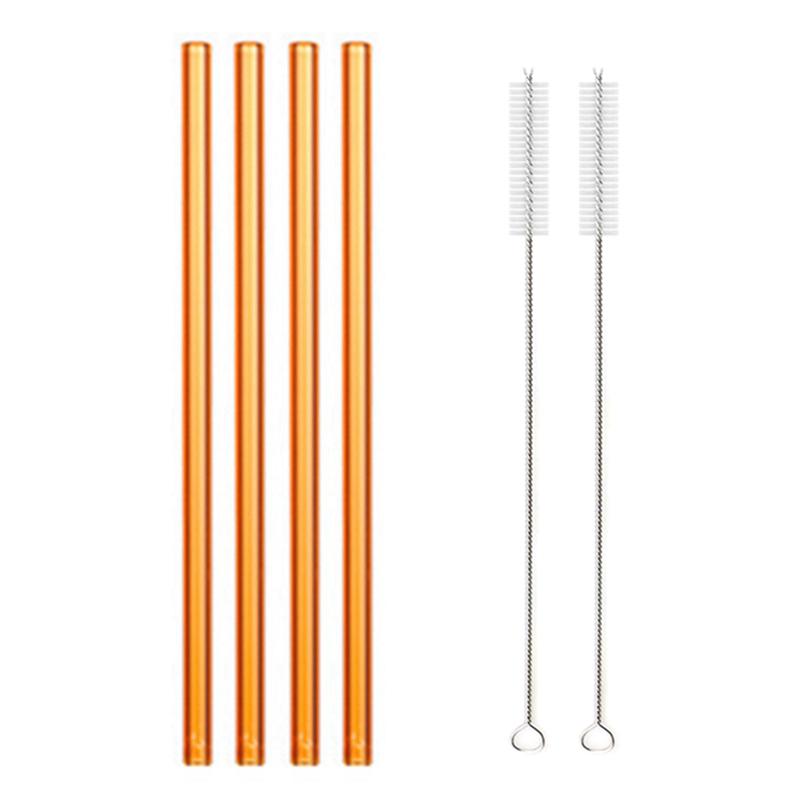 8 kolorów wielokrotnego użytku szklane słomki do picia przyjazne dla środowiska wysokiej jakości szkło borokrzemianowe słomki do koktajli mlecznych do napojów barowych akcesoria